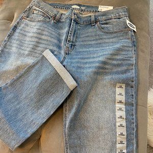 New Old Navy Boyfriend Jeans, ankle length, rolled cuffs, mid-rise, size 12